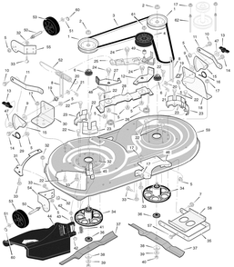Mower Housing Diagram and Parts List for 425618X48B 2004 Briggs and Stratton Lawn Tractor